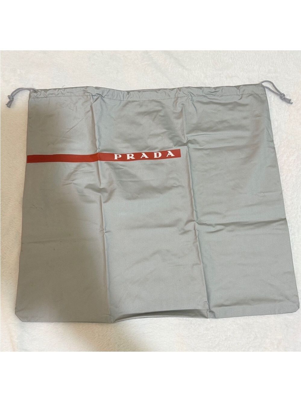 Authentic Prada Gray shoes Dust Cover Bag Nylon Drawstring sport gym travel